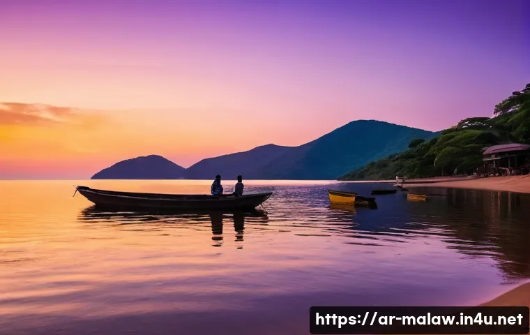 말라위에서 가장 아름다운 일출 일몰 명소 - **Prompt: Serene Lake Malawi Sunset at Cape Maclear**
A wide-angle, realistic photographic image...